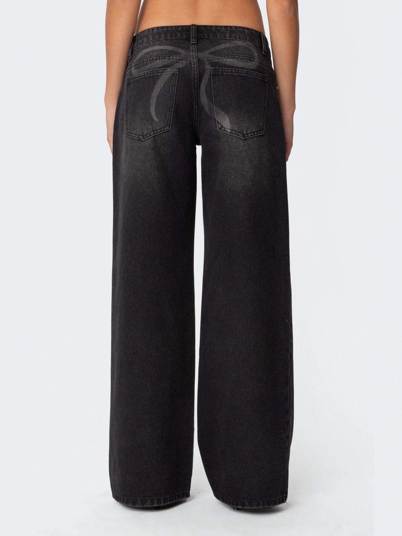 Vintage Wash Wide Leg Jeans - cas7m