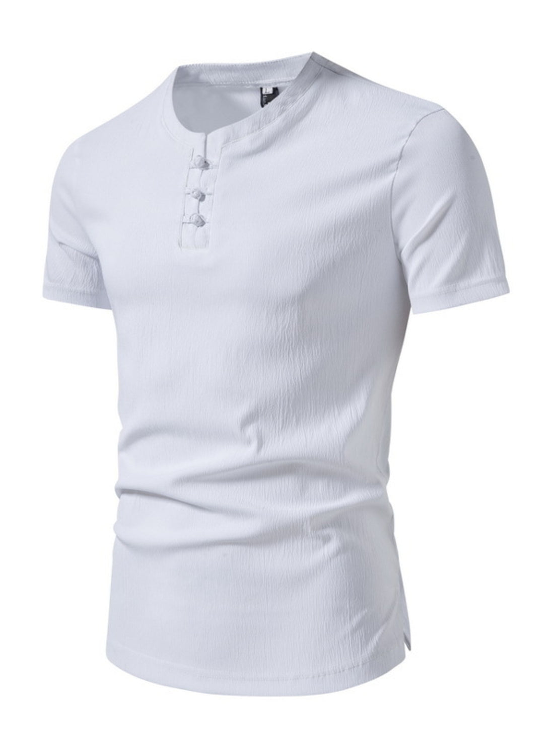 Men's Plus Size Casual Button Henley T-Shirt - cas7m
