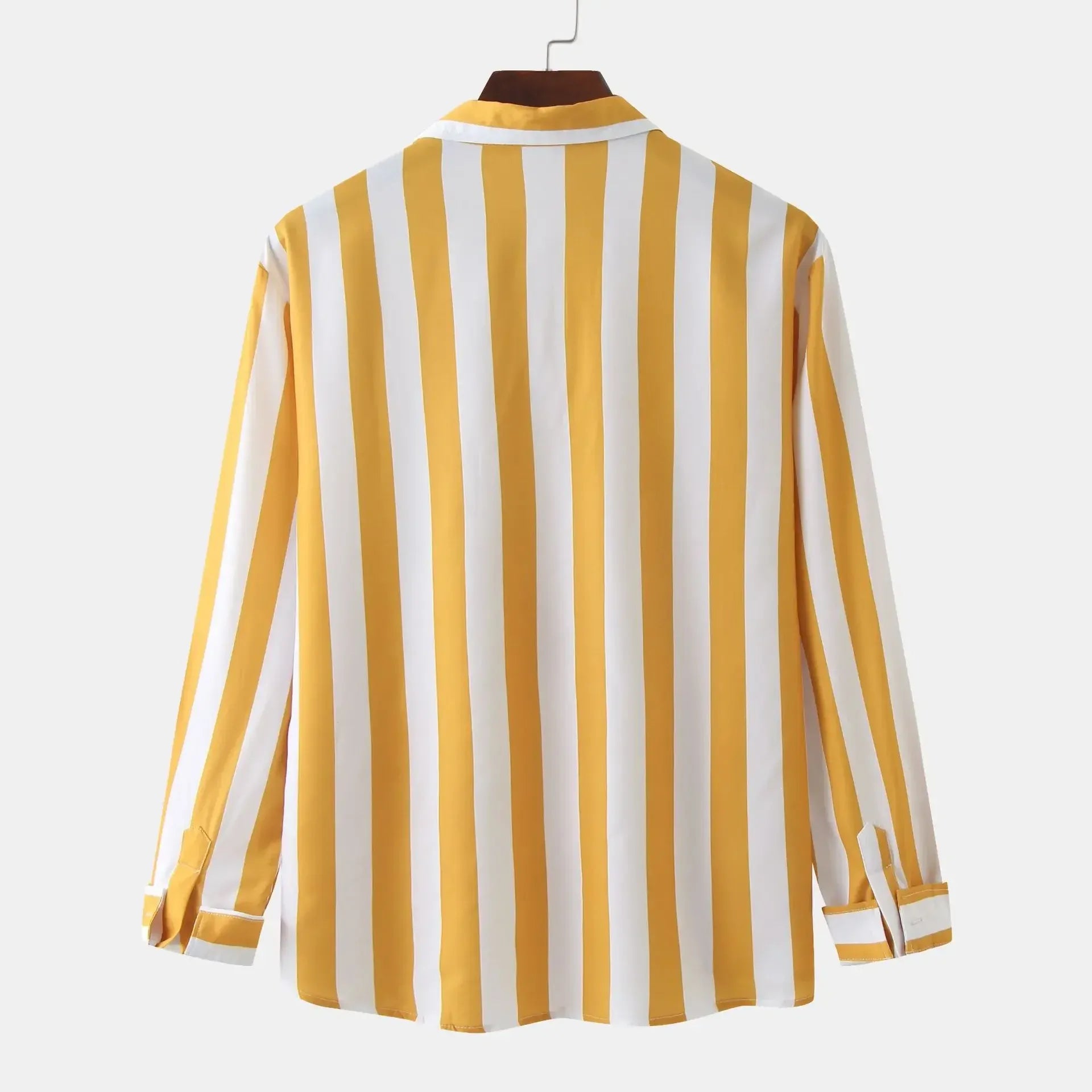 Men's Striped Button-Down Long Sleeve Shirt - cas7m