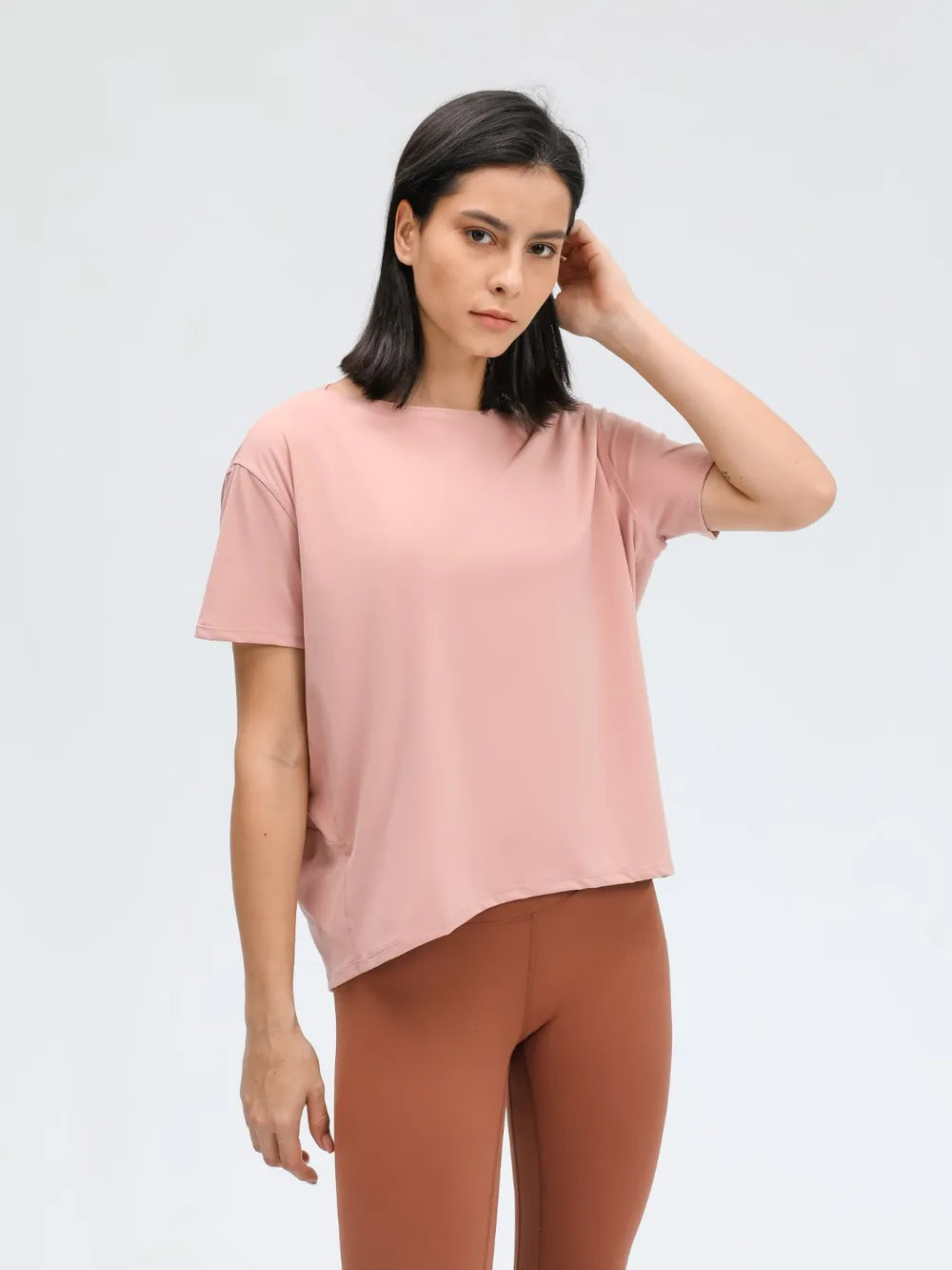 Millennia Round Neck Short Sleeve Active T-Shirt - cas7m