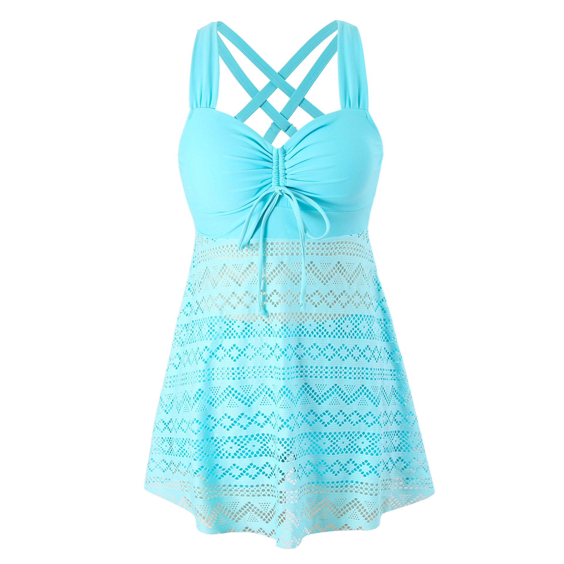 Korean Version Of Solid Color Lace One-piece Swimsuit - cas7m