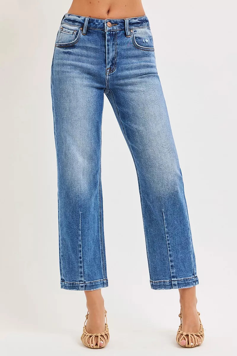 RISEN High Rise Crop Boyfriend Tapered Jeans - cas7m