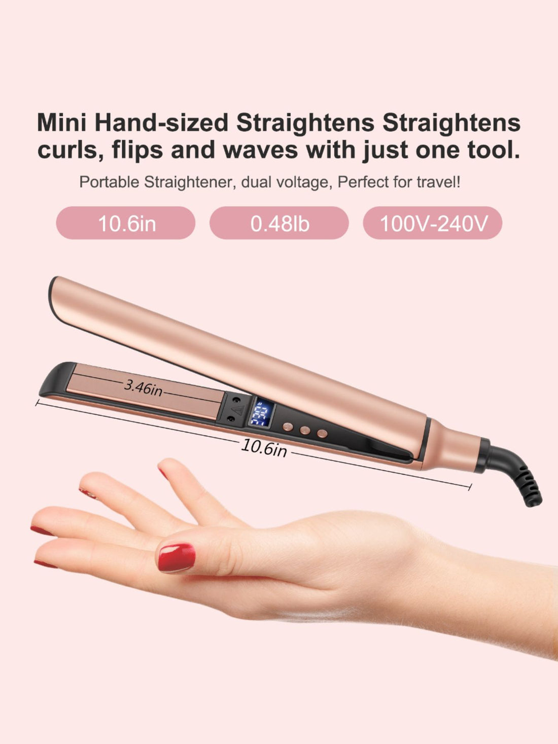 RapidHeat 2-in-1 Hair Styler: Salon-Quality Straightener & Curler - cas7m