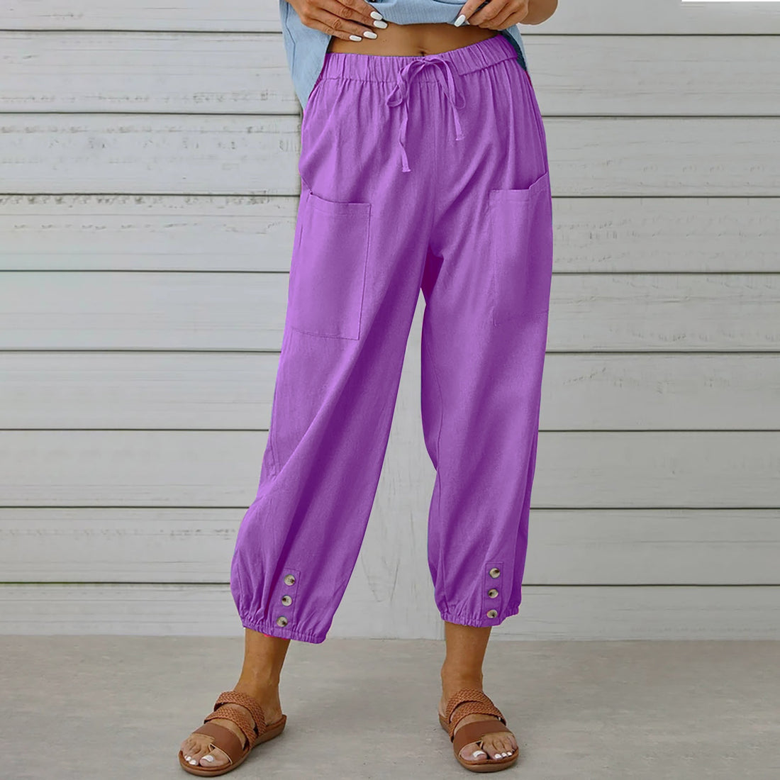 Women's Casual Nine-point Pants Wide Leg - cas7m