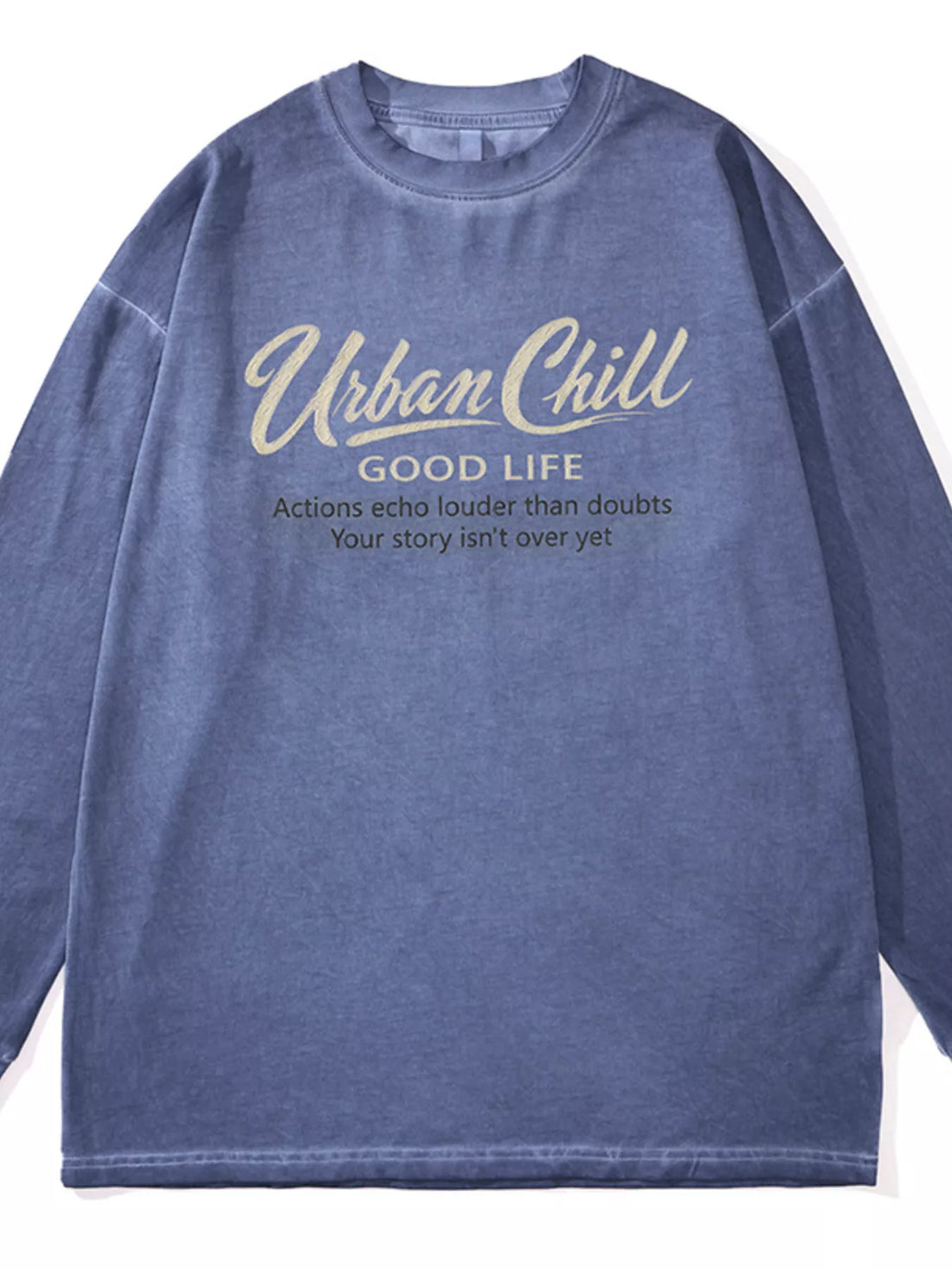 Men's Plus Size Letter Graphic Long Sleeve T-Shirt - cas7m