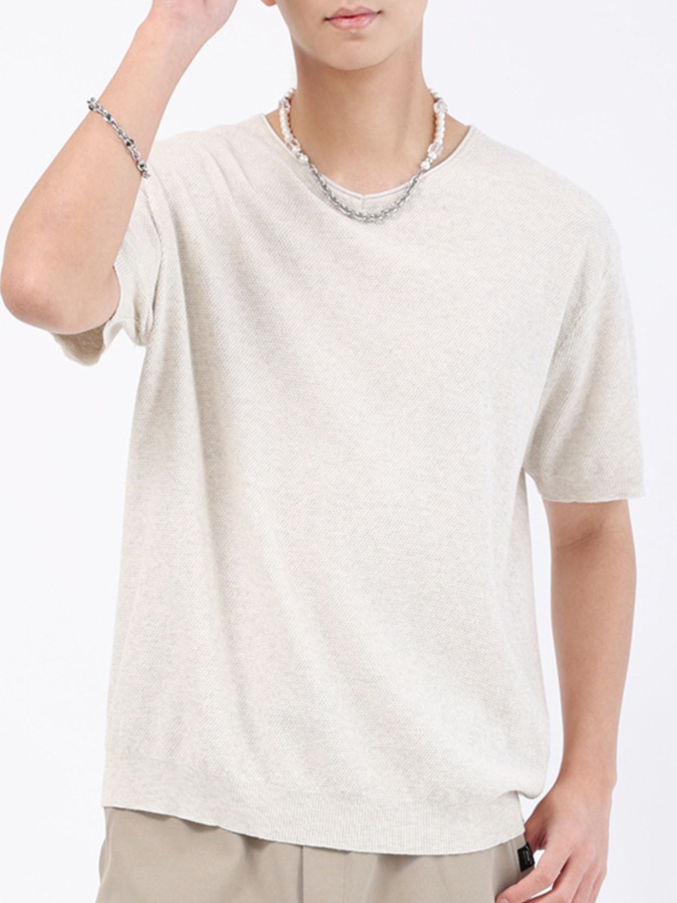 Men's Plus Size Casual Knit Short Sleeve T-Shirt - cas7m