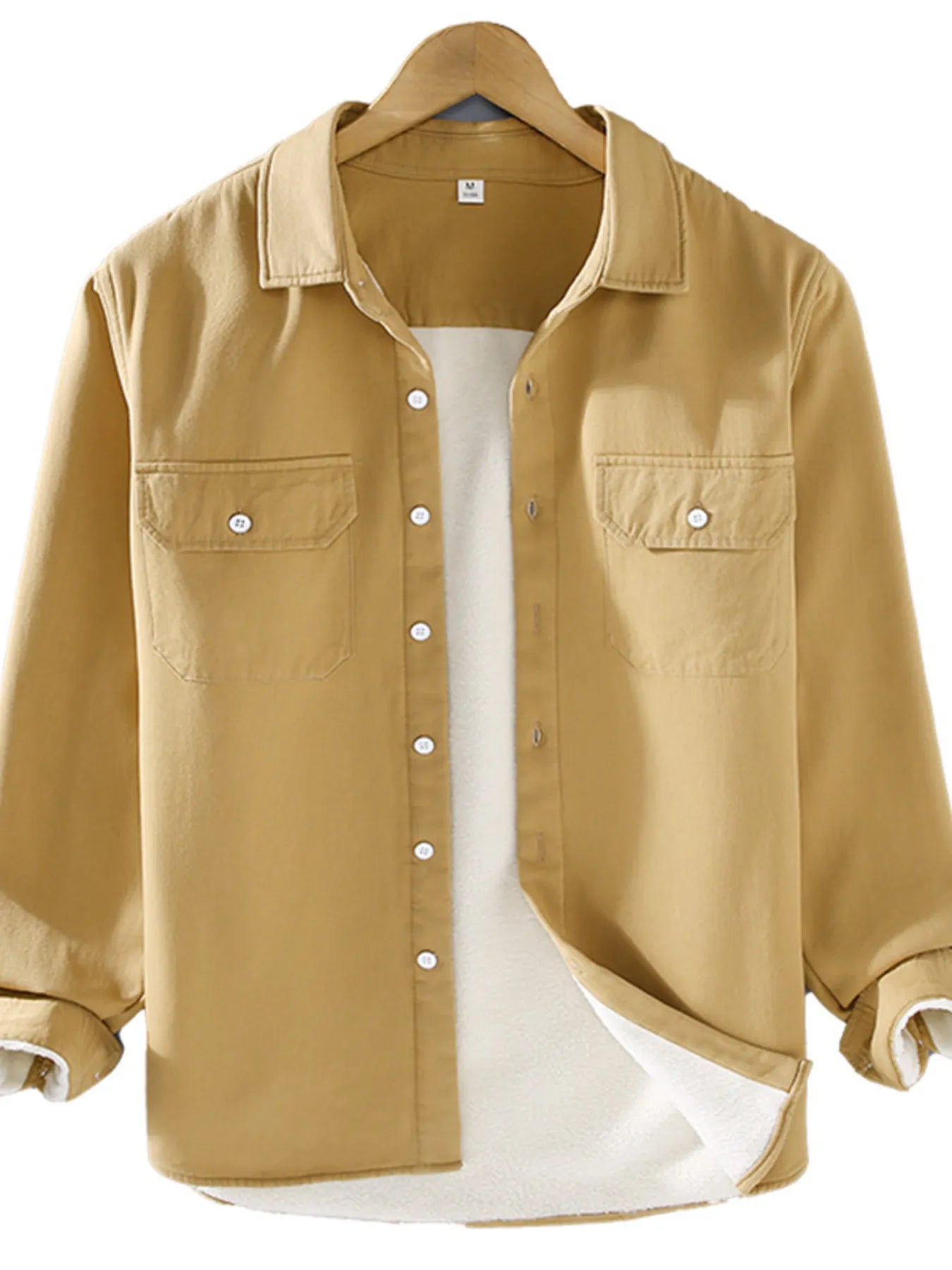 Men's Plus Size Button Up Long Sleeve Shirt - cas7m