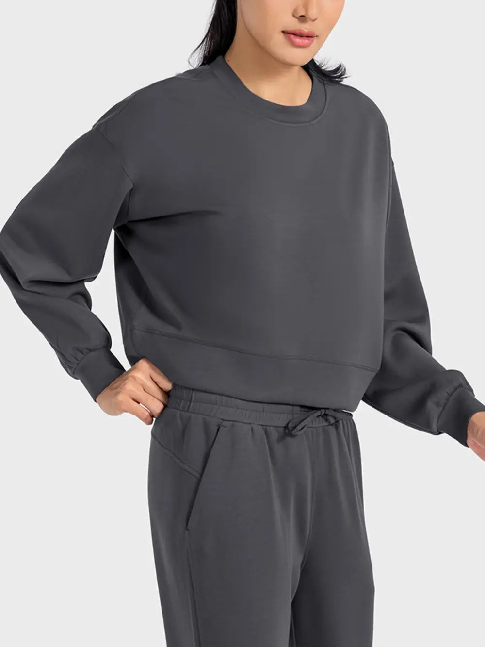 Millennia Round Neck Drop Shoulder Sports Top - cas7m