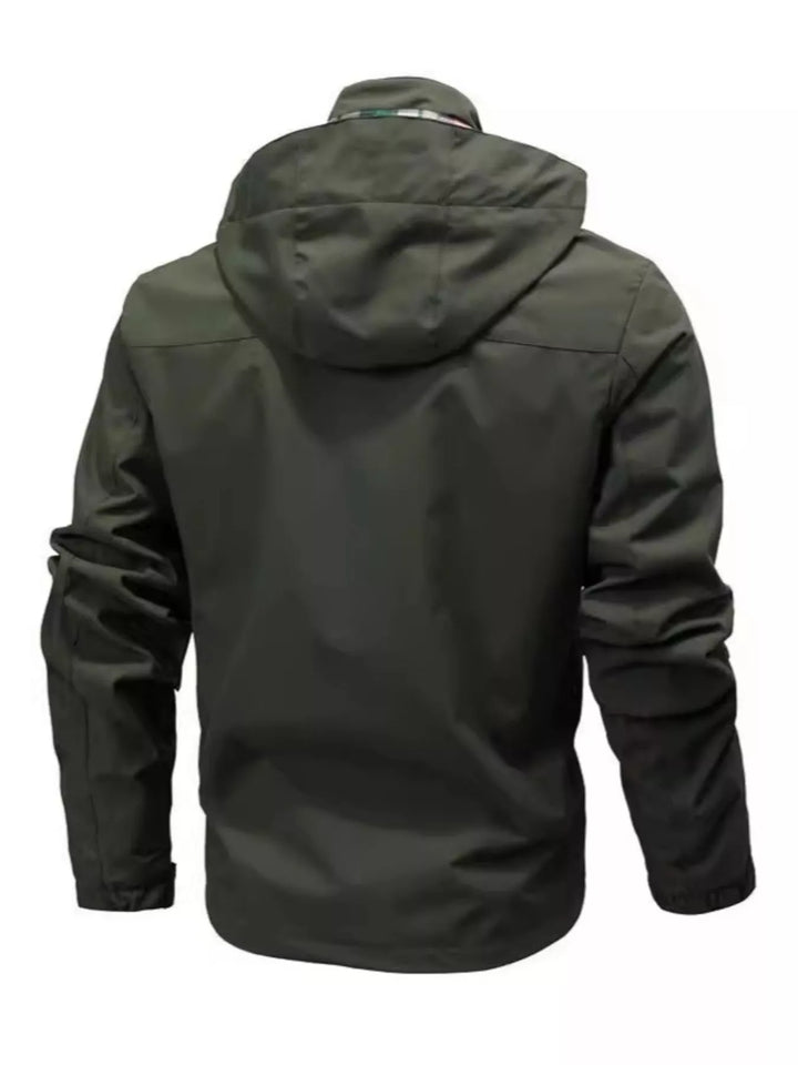 Men's Plus Size Hooded Outdoor Windproof Coat - cas7m
