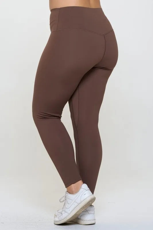 Yelete Full Size Fleece Lined High Waisted Leggings - cas7m