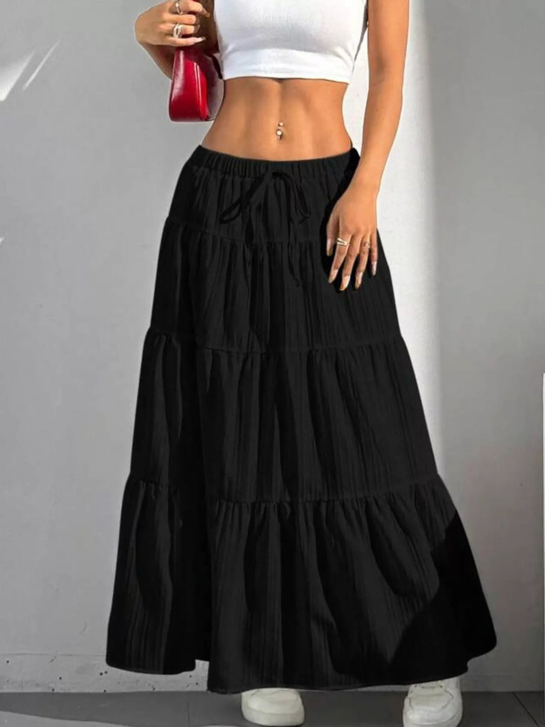 Flowy Tiered Maxi Skirt - cas7m