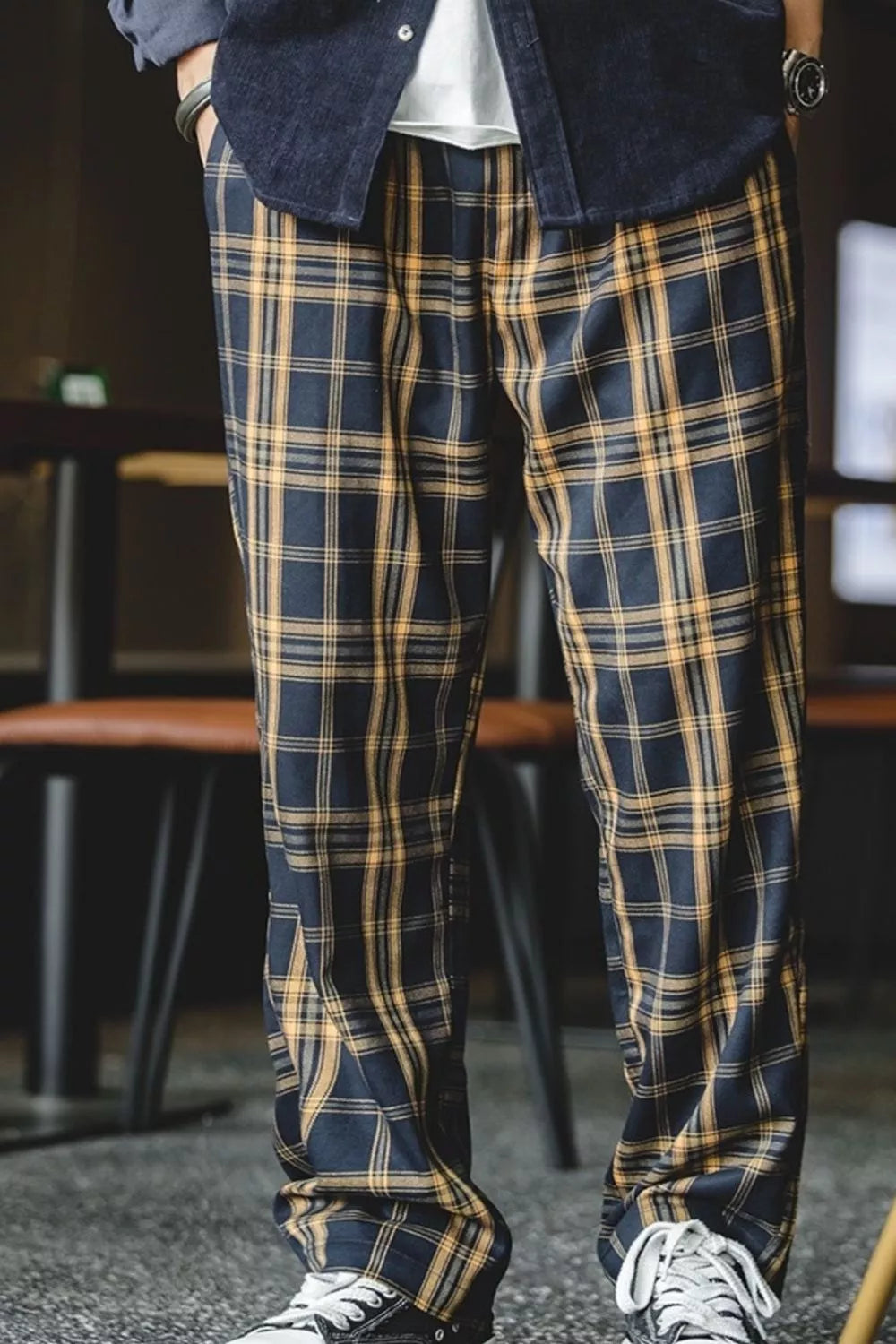 Men's Plus Size Casual Plaid Pants - cas7m