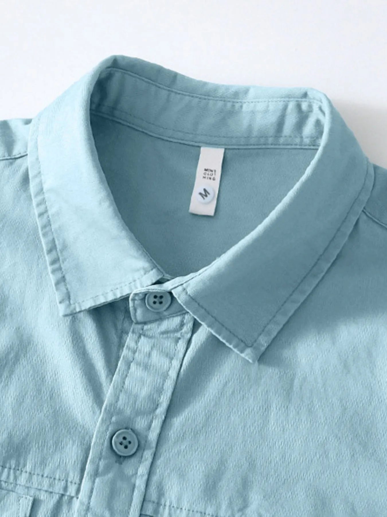 Men's Plus Size Button Up Long Sleeve Shirt - cas7m