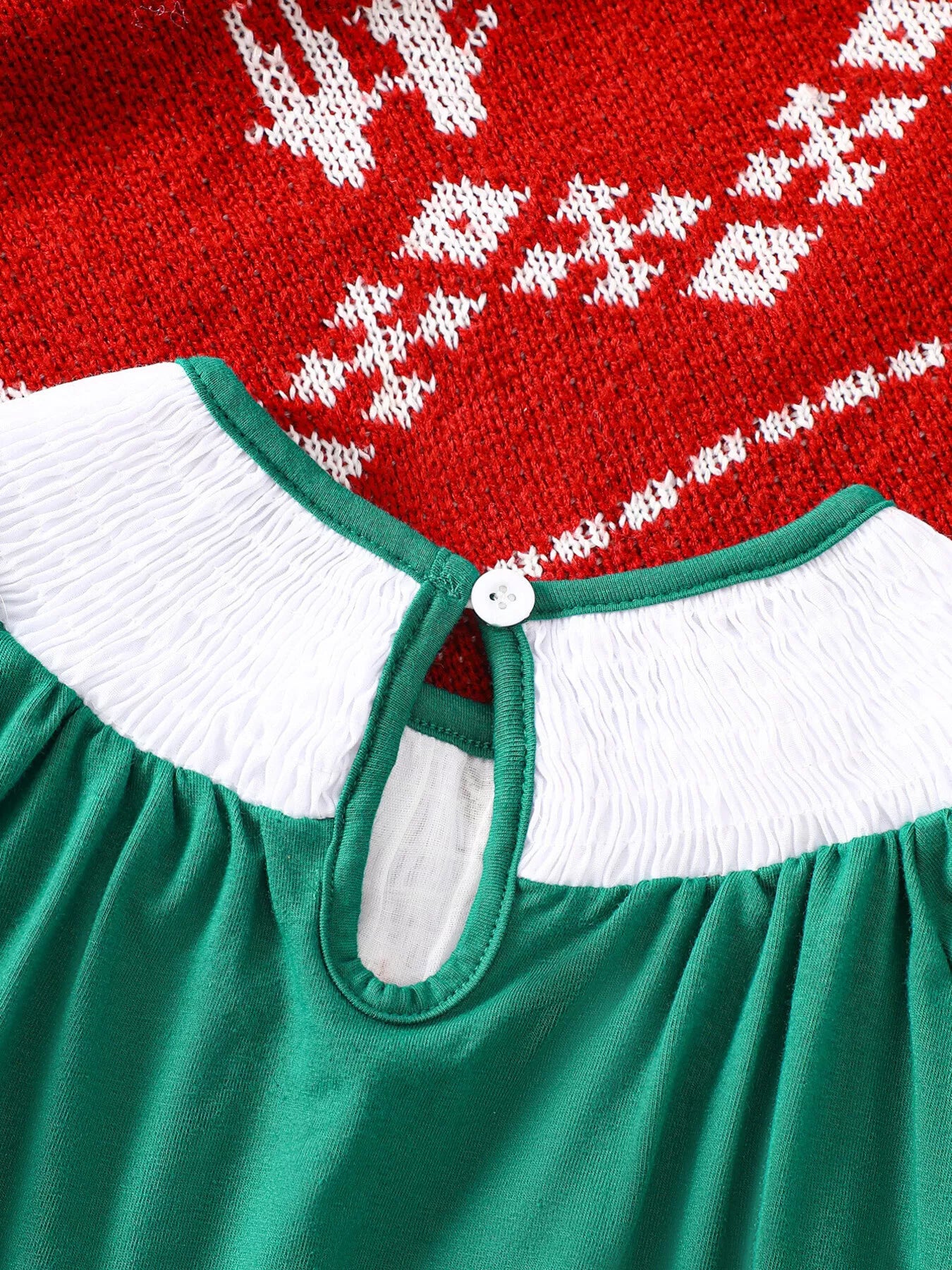 Children's Christmas Embroidered A-Line Dress - cas7m