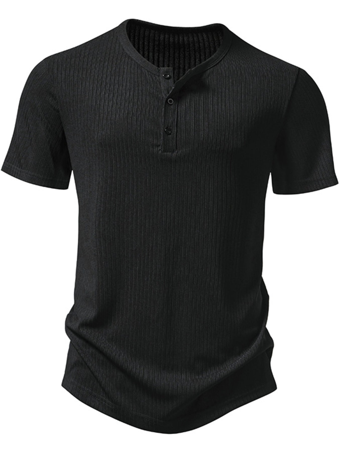 Men's Button Detail Short Sleeve T-Shirt - cas7m