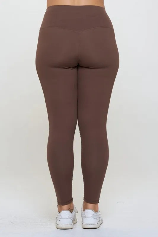 Yelete Full Size Fleece Lined High Waisted Leggings - cas7m