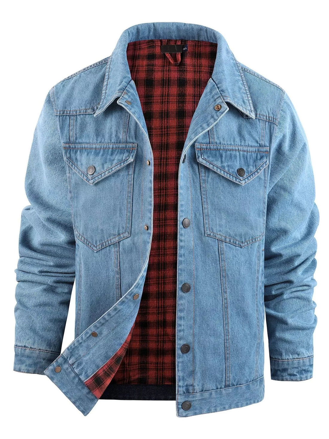 Men's Casual Snap Down Denim Jacket - cas7m