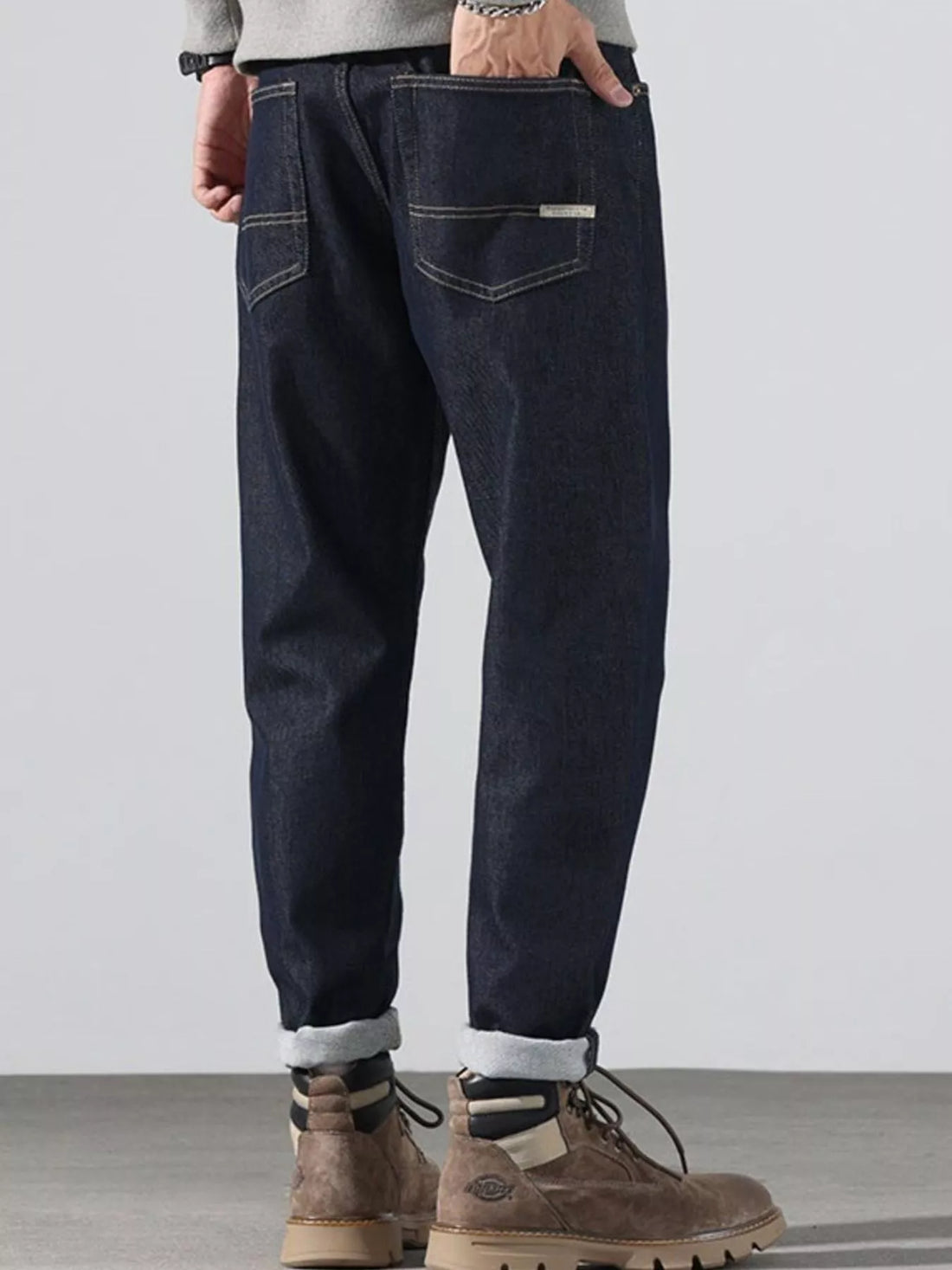 Men's Pocketed Loose Fit Jeans - cas7m
