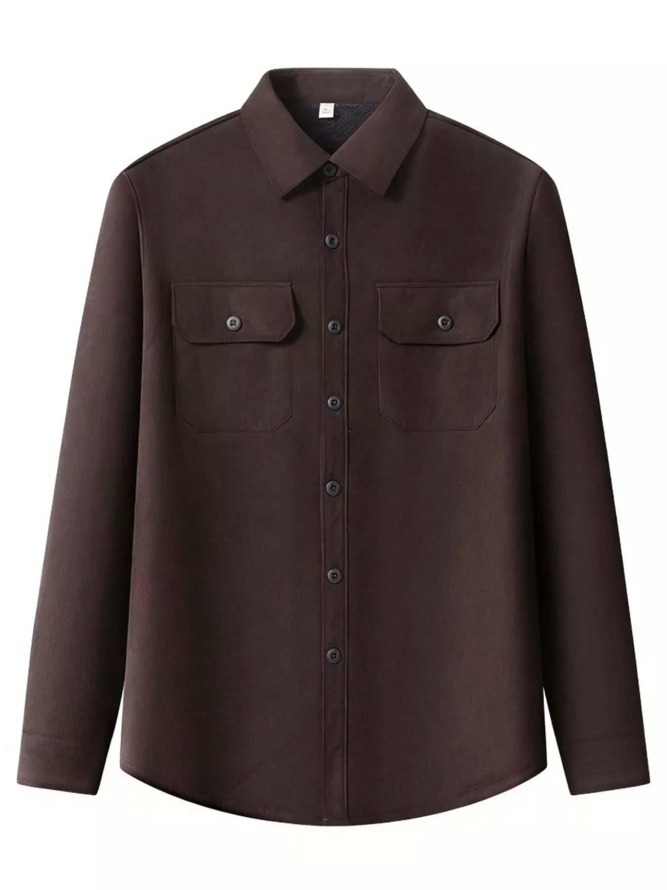 Men's Plus Size Button Up Long Sleeve Shirt - cas7m