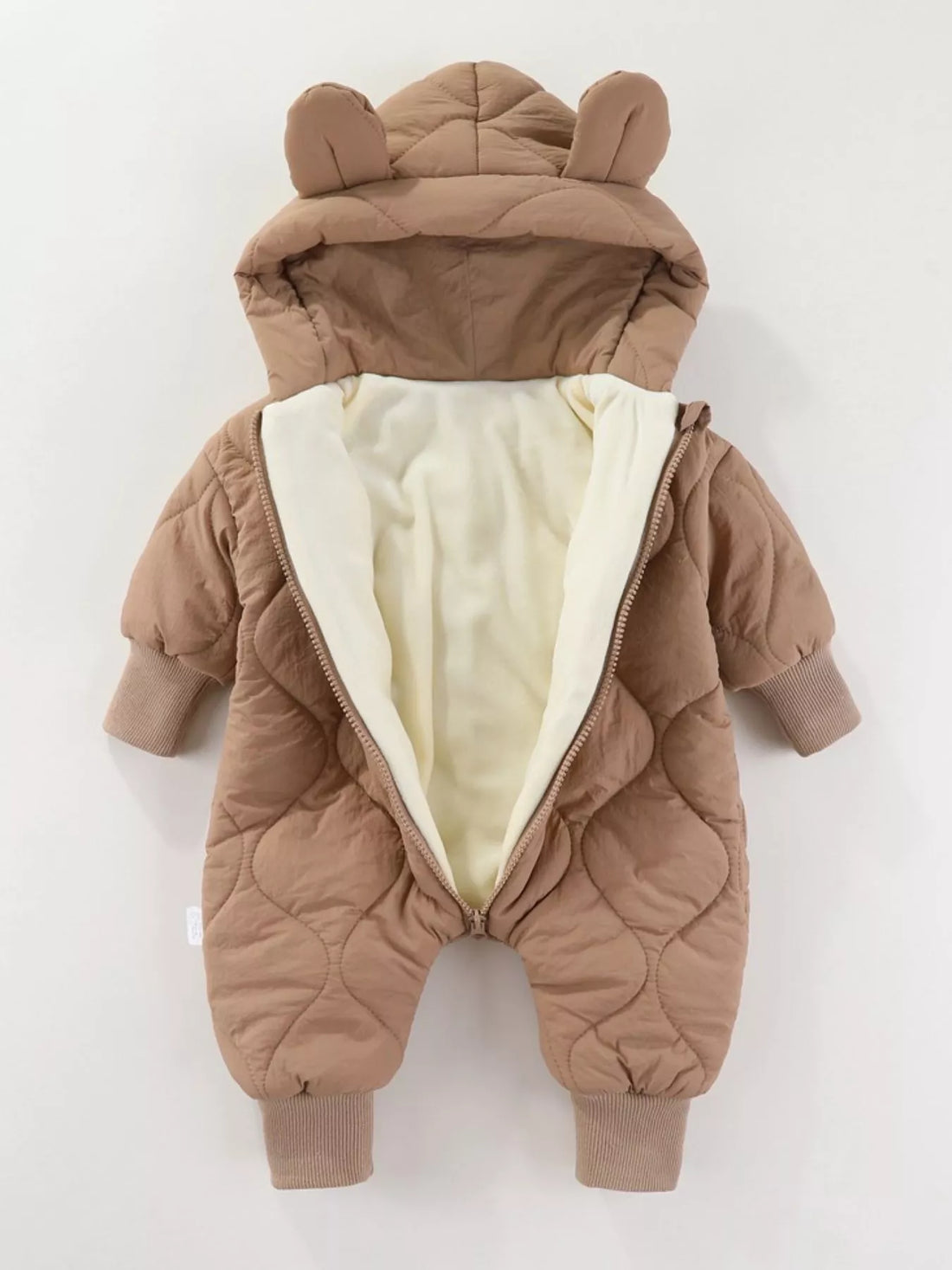 Children's Zip Front Hooded Padded One-Piece - cas7m