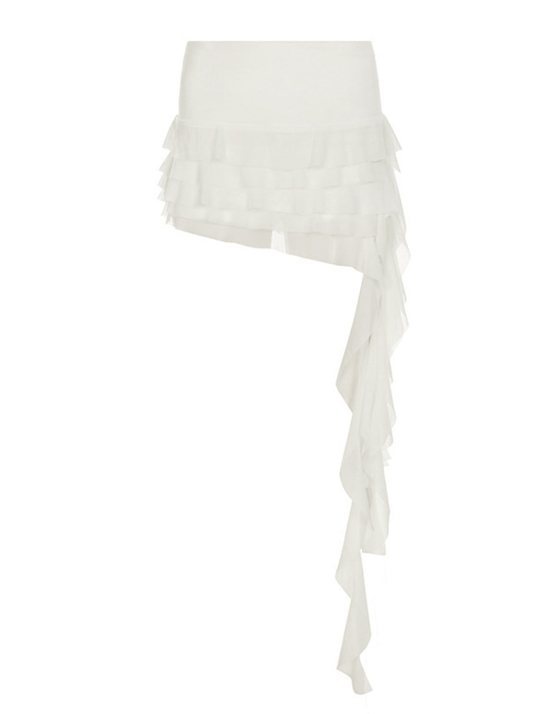 Ruffled Asymmetrical Mini Skirt - cas7m