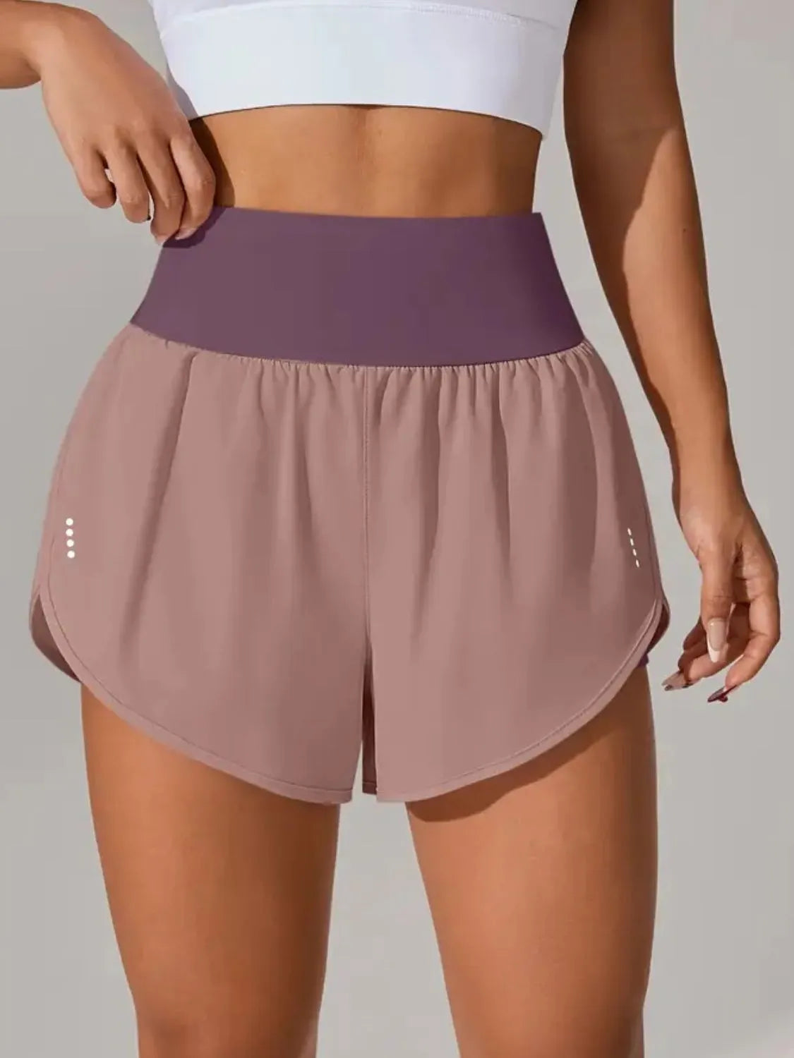 Pocketed High Waist Active Shorts - cas7m