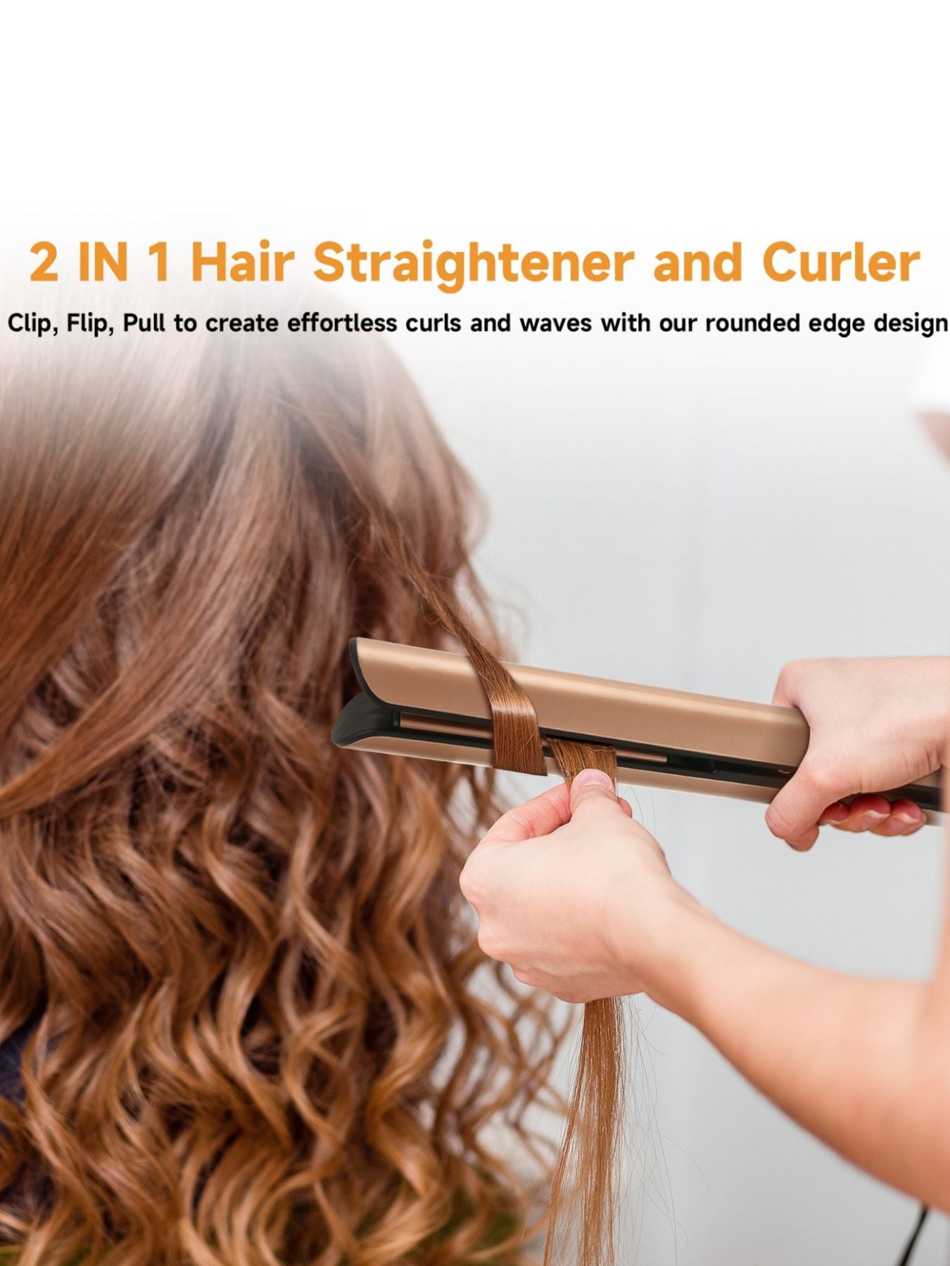 RapidHeat 2-in-1 Hair Styler: Salon-Quality Straightener & Curler - cas7m