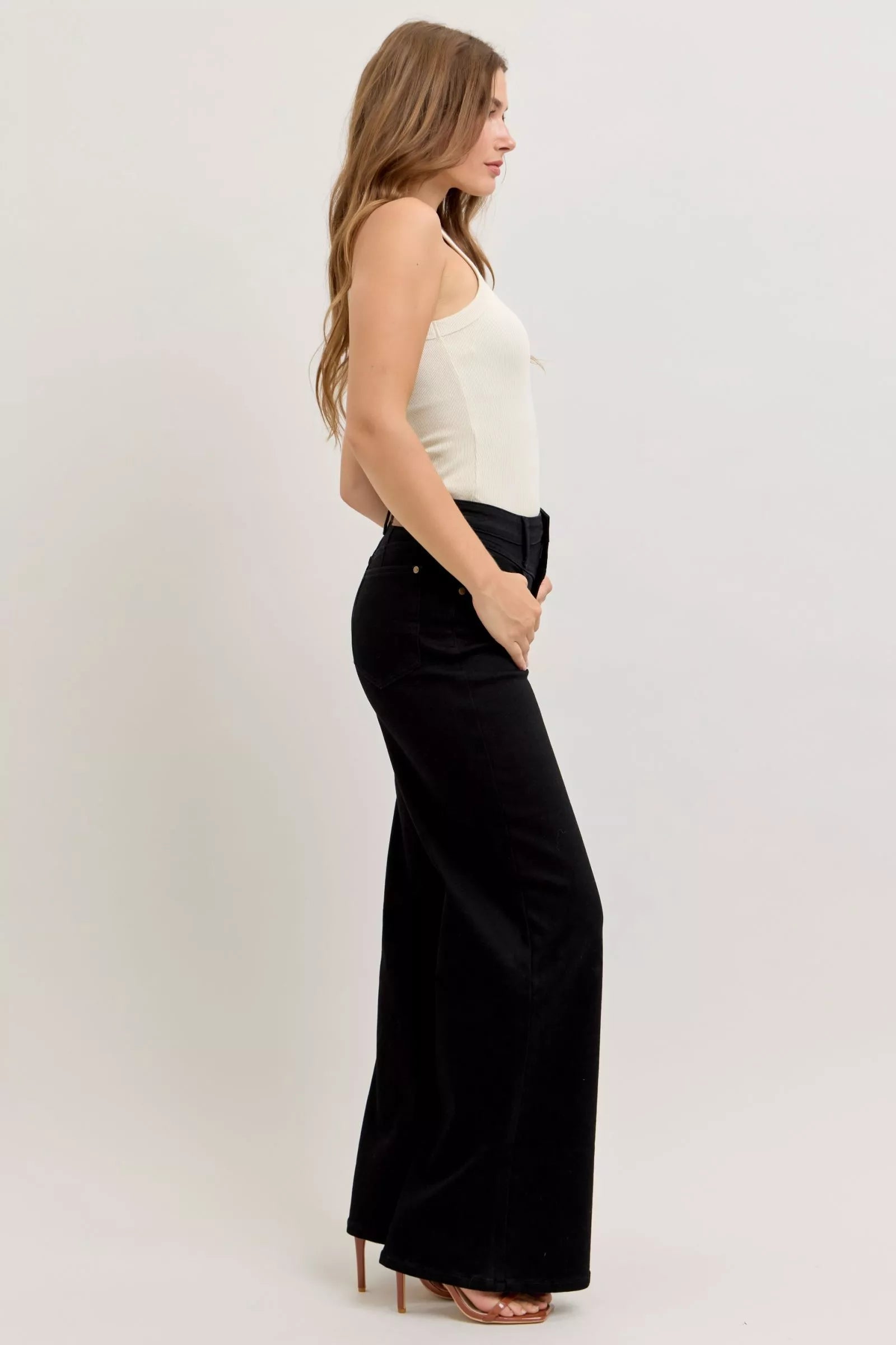 Judy Blue High-Waisted Wide Leg Jeans - cas7m