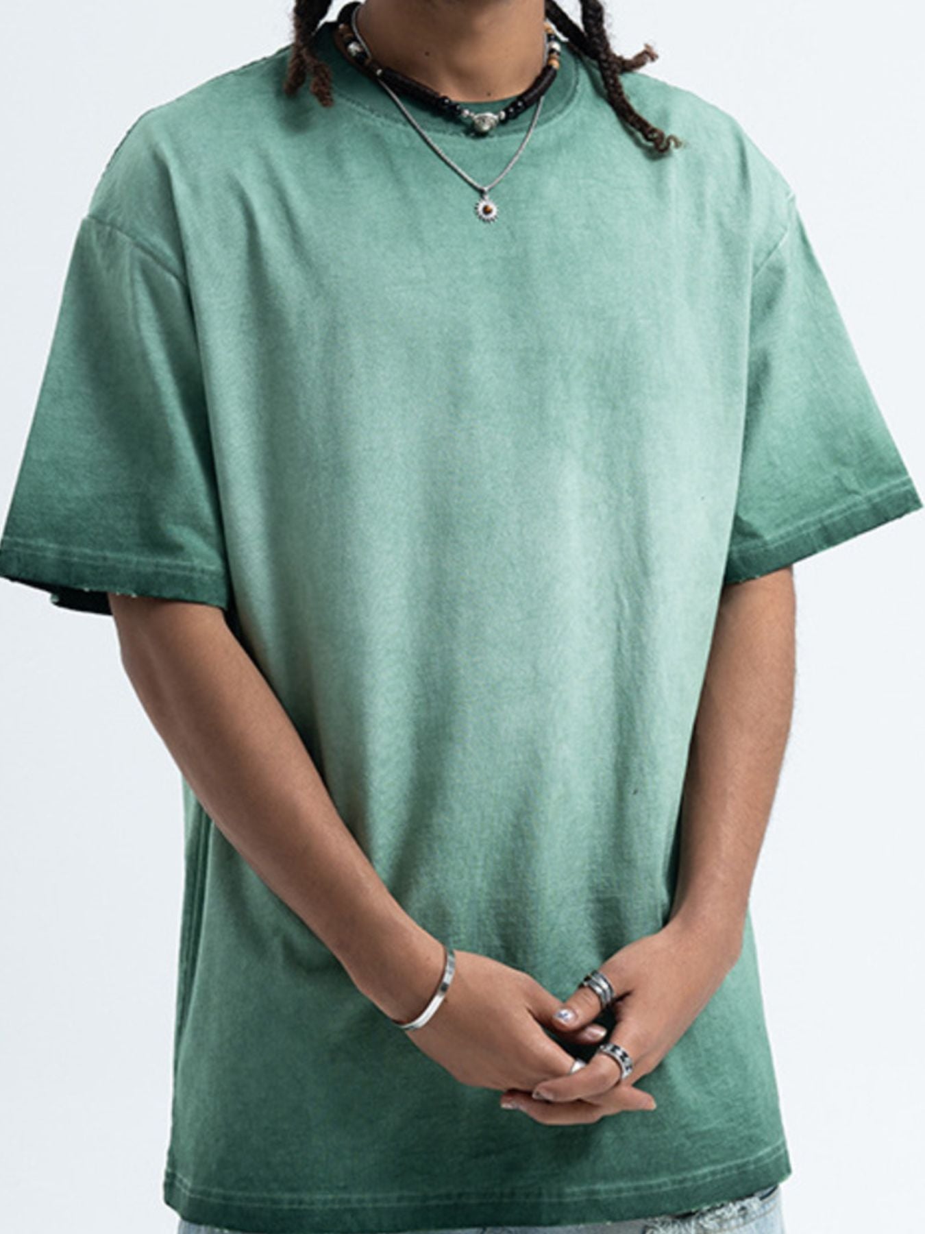 Men's Vintage Wash Round Neck T-Shirt - cas7m