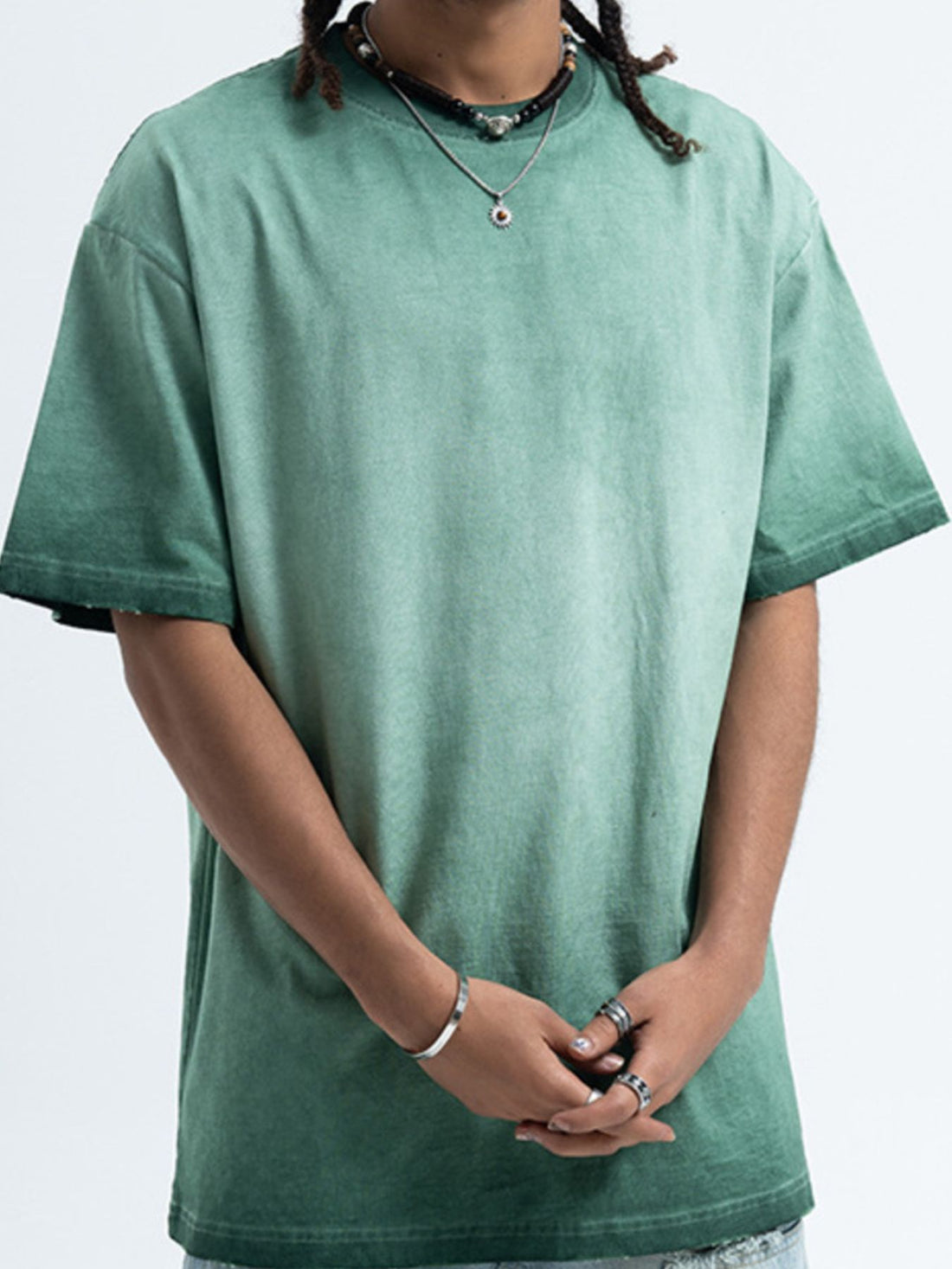 Men's Vintage Wash Round Neck T-Shirt - cas7m