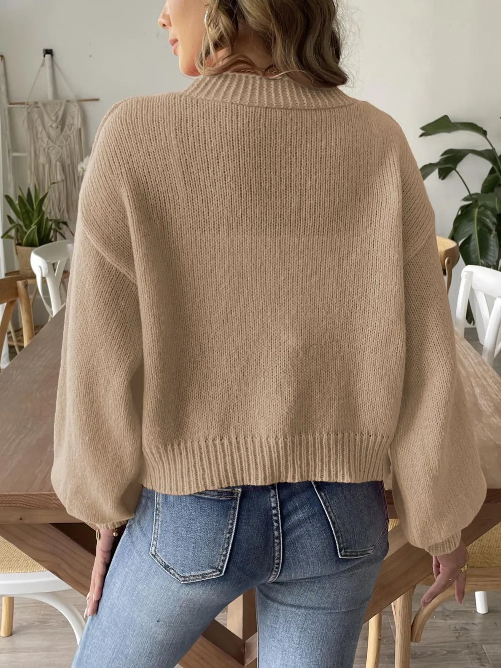 Pearl Open Front Long Sleeve Cardigan - cas7m
