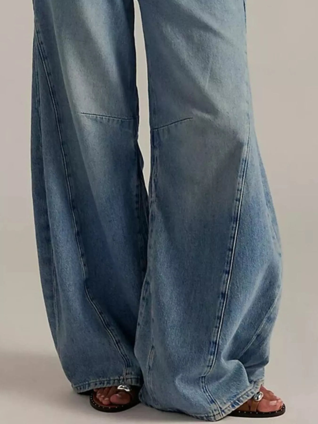 Washed Wide Leg Jeans - cas7m