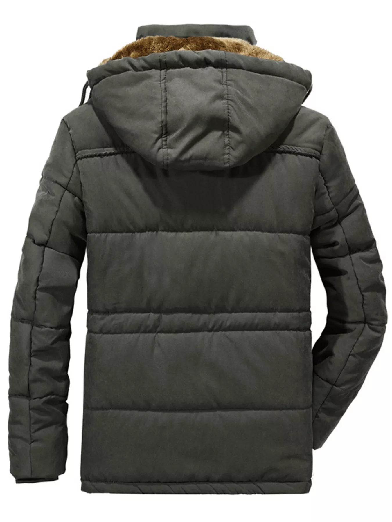 Men's Plus Size Hooded Zip Up Parka Coat - cas7m