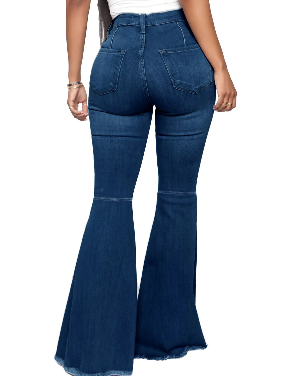 Full Size High-Waisted Raw Hem Flare Jeans Plus Size - cas7m