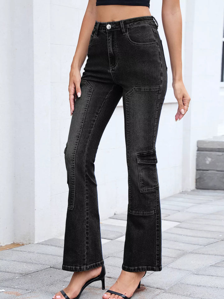 High-Waisted Bootcut Jeans - cas7m