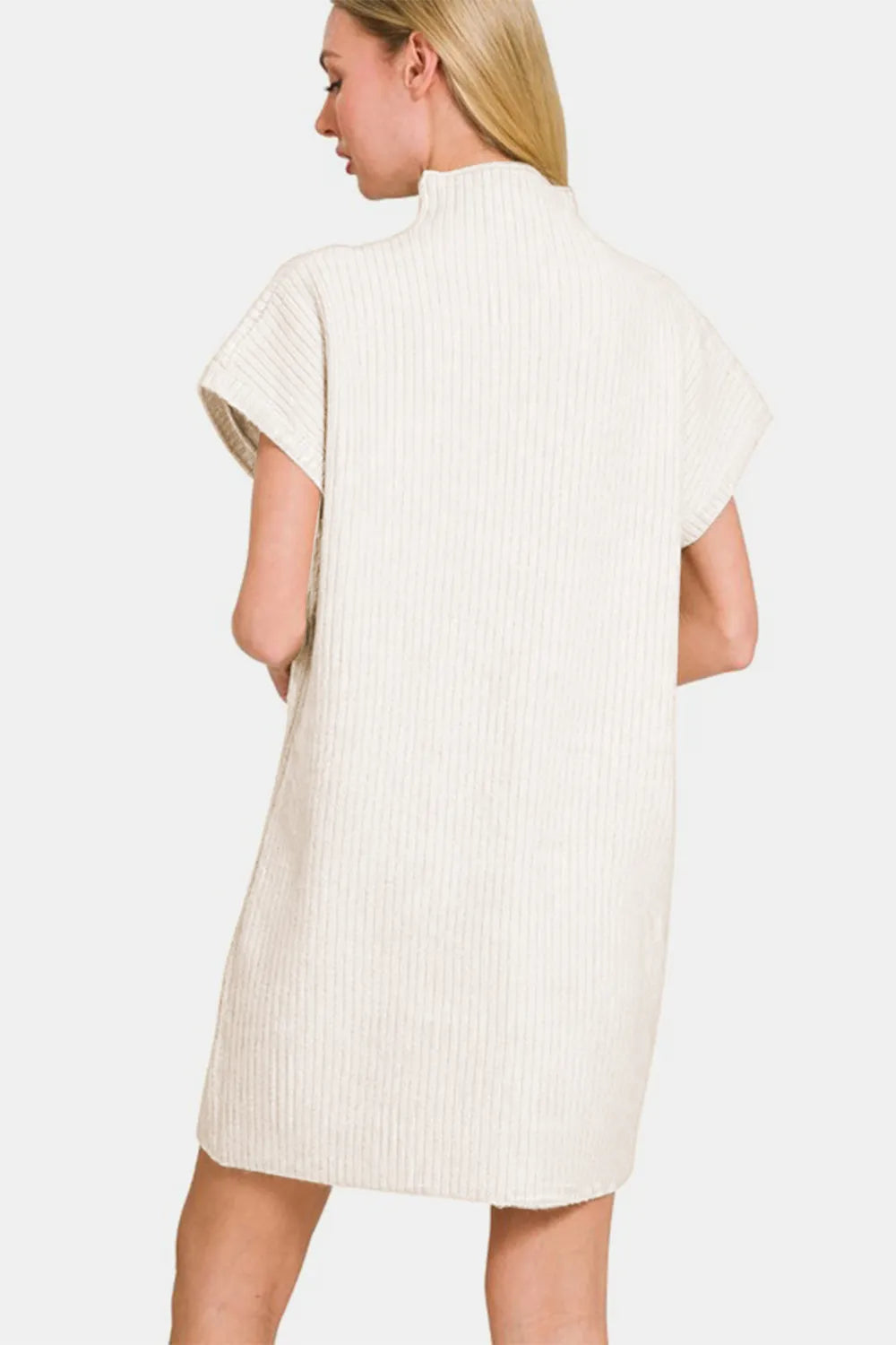 Zenana Short Sleeve Sweater Mini Dress - cas7m