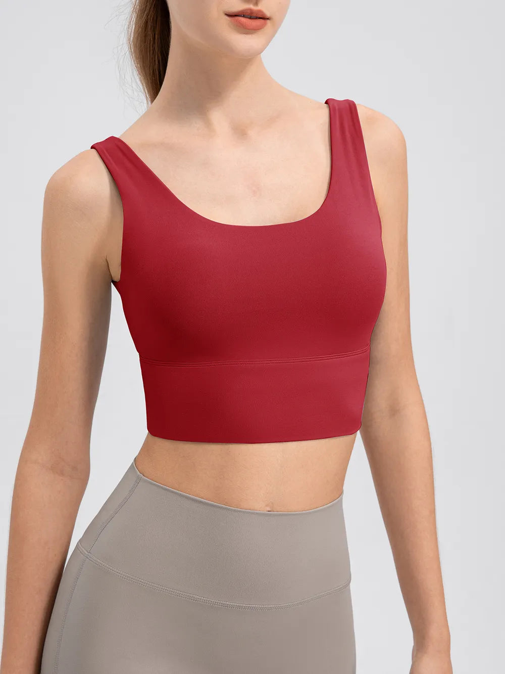 Scoop Neck Wide Strap Active Tank - cas7m