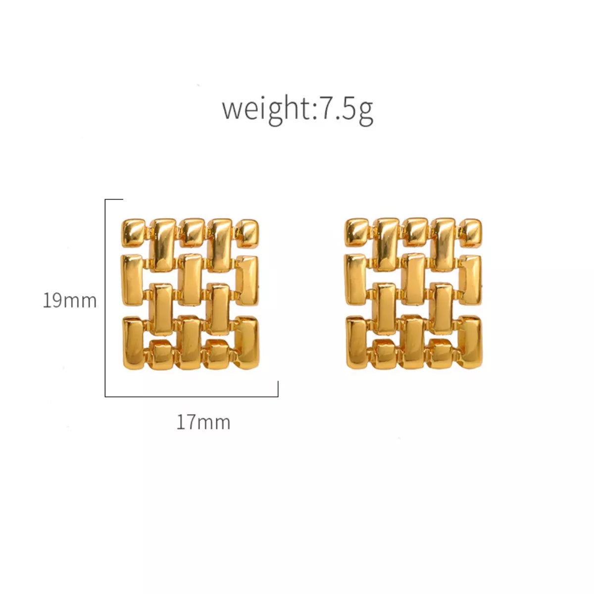18K Gold-Plated Geometric Stud Earrings - cas7m