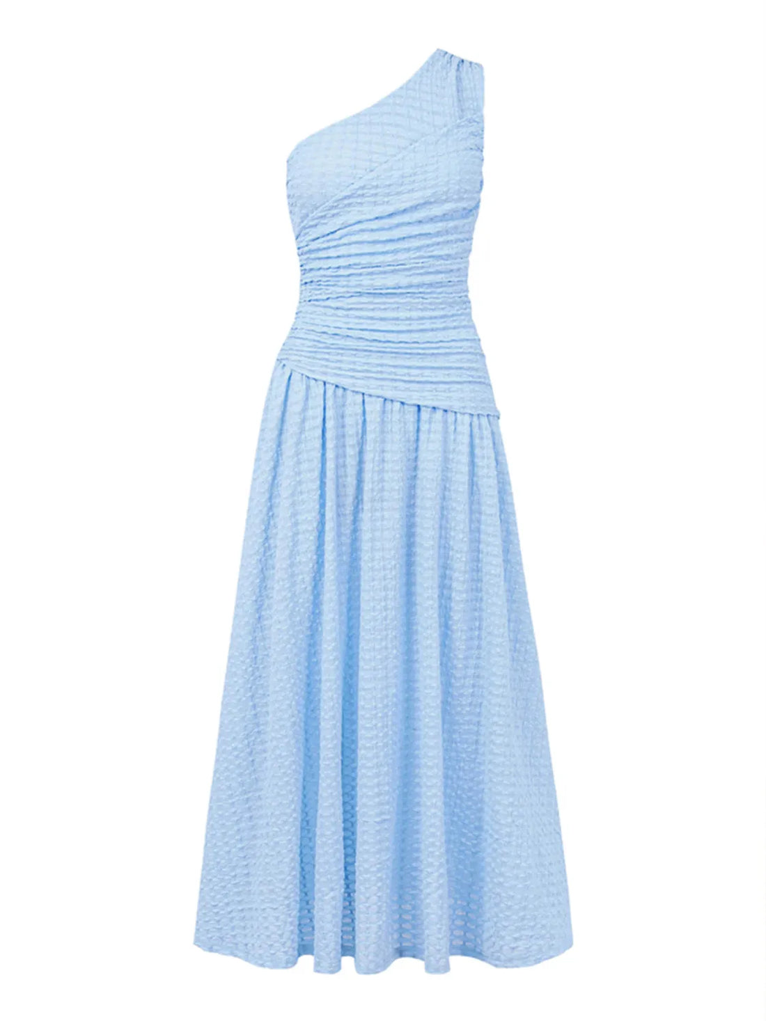 Textured Single Shoulder Dress - cas7m