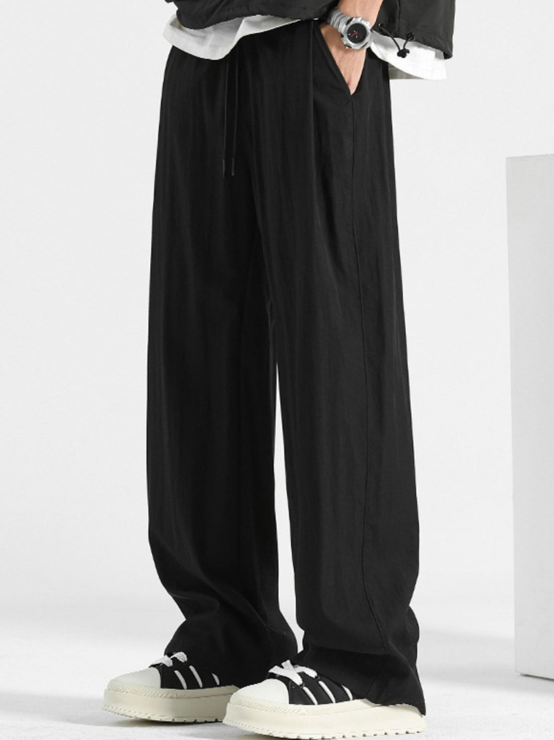 Men's Plus Size Loose Fit Drawstring Casual Pants - cas7m