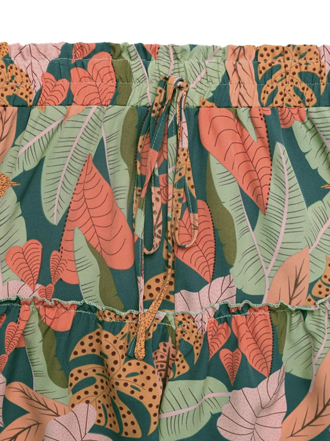 Tropical Print High Waist Shorts - cas7m