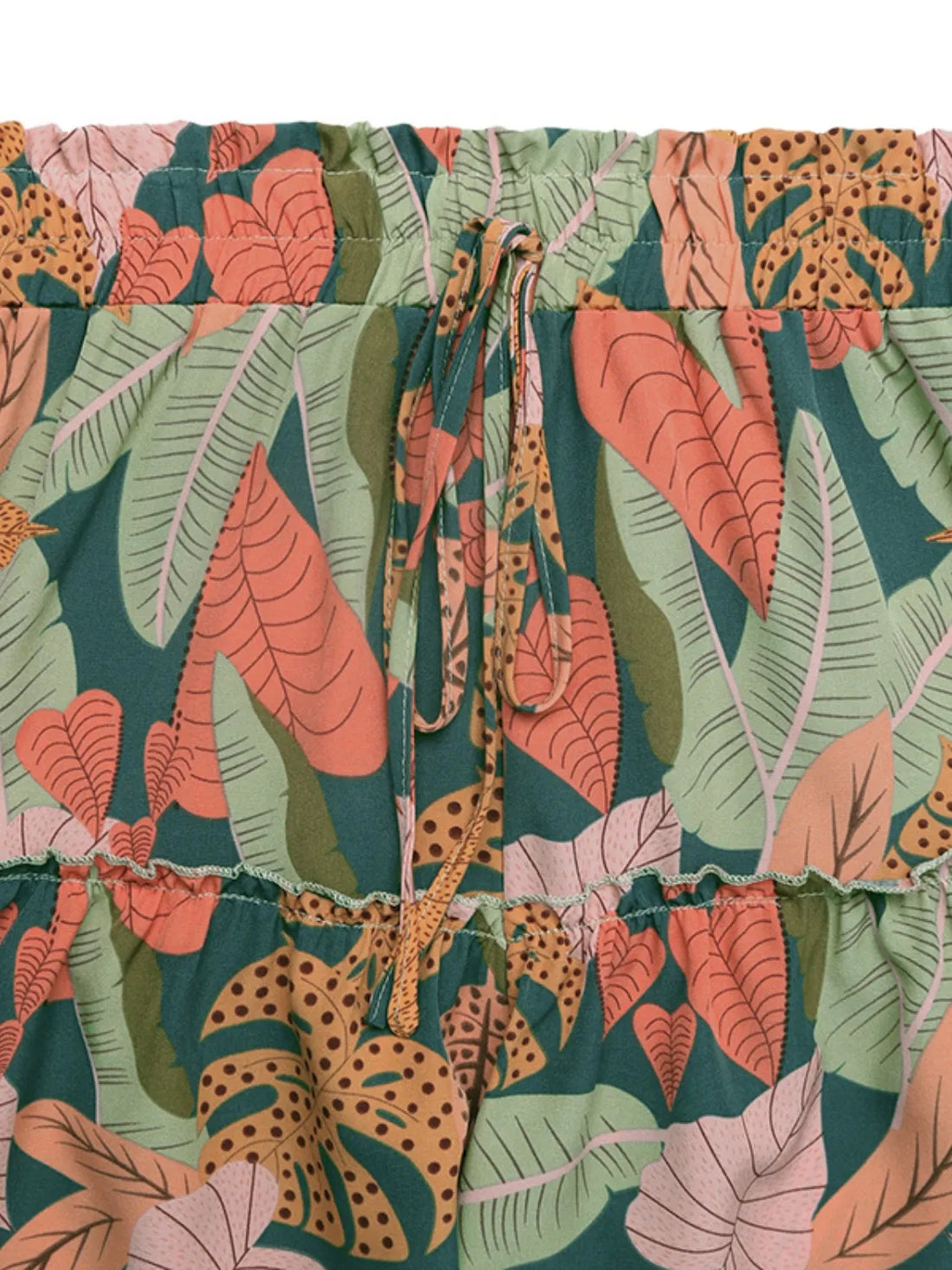 Tropical Print High Waist Shorts - cas7m