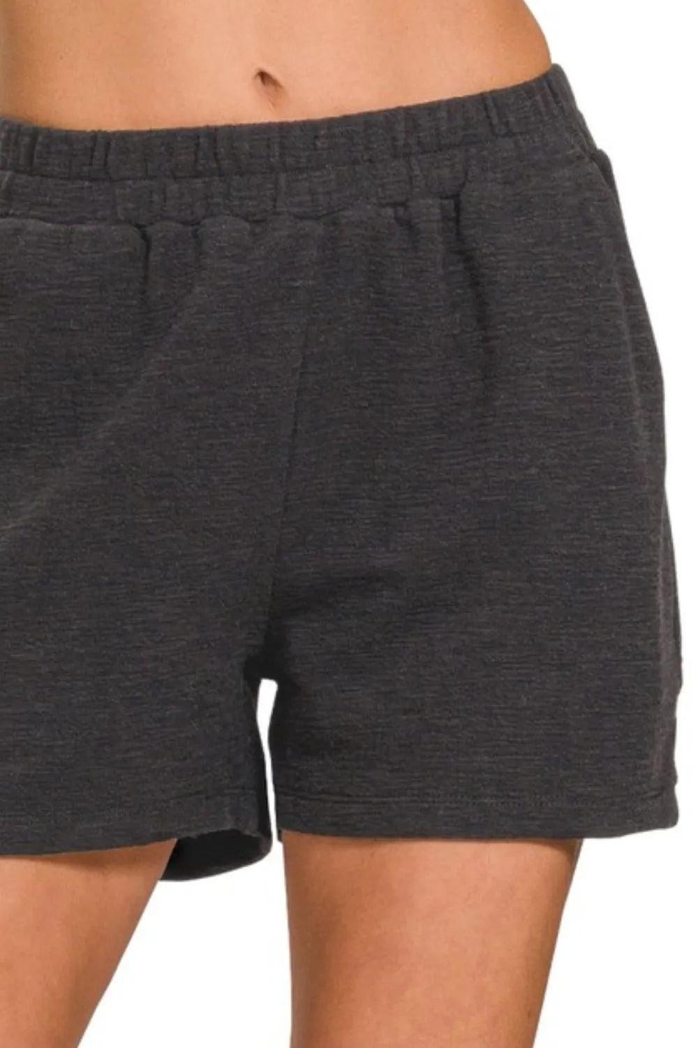 Zenana Cotton Slub Short Pants - cas7m