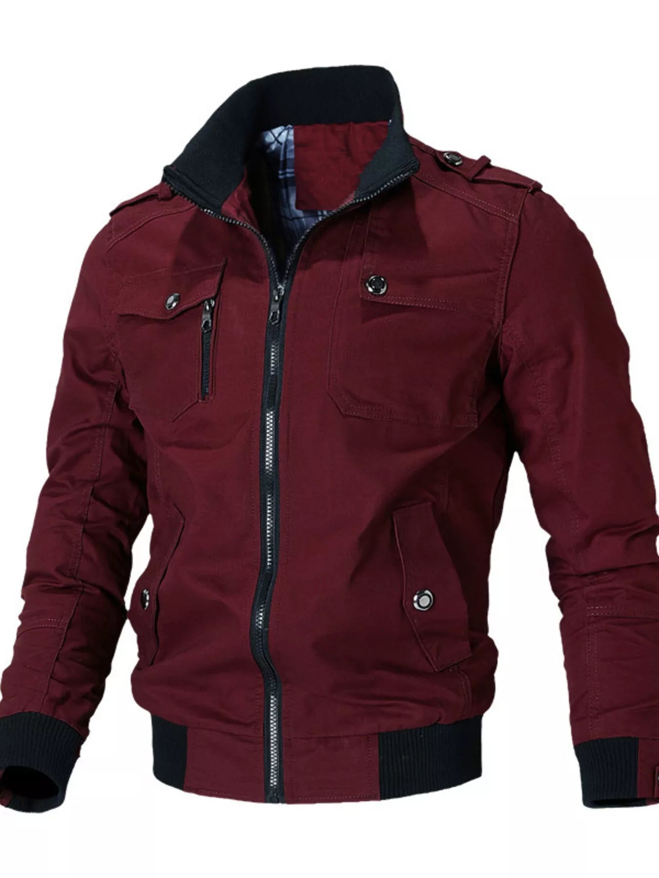Men's Plus Size Casual Zip Up Lightweight Jacket - cas7m