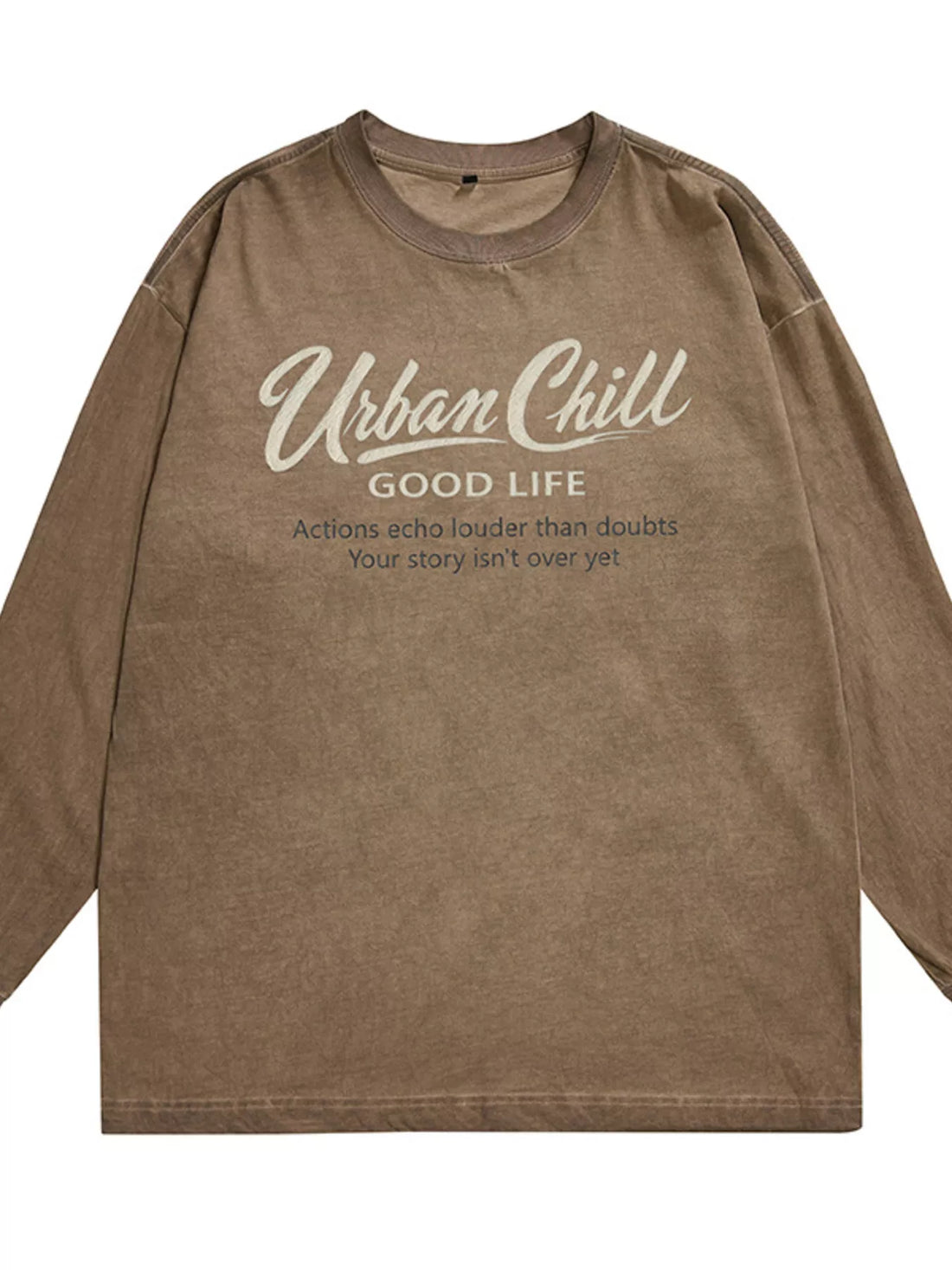 Men's Plus Size Letter Graphic Long Sleeve T-Shirt - cas7m
