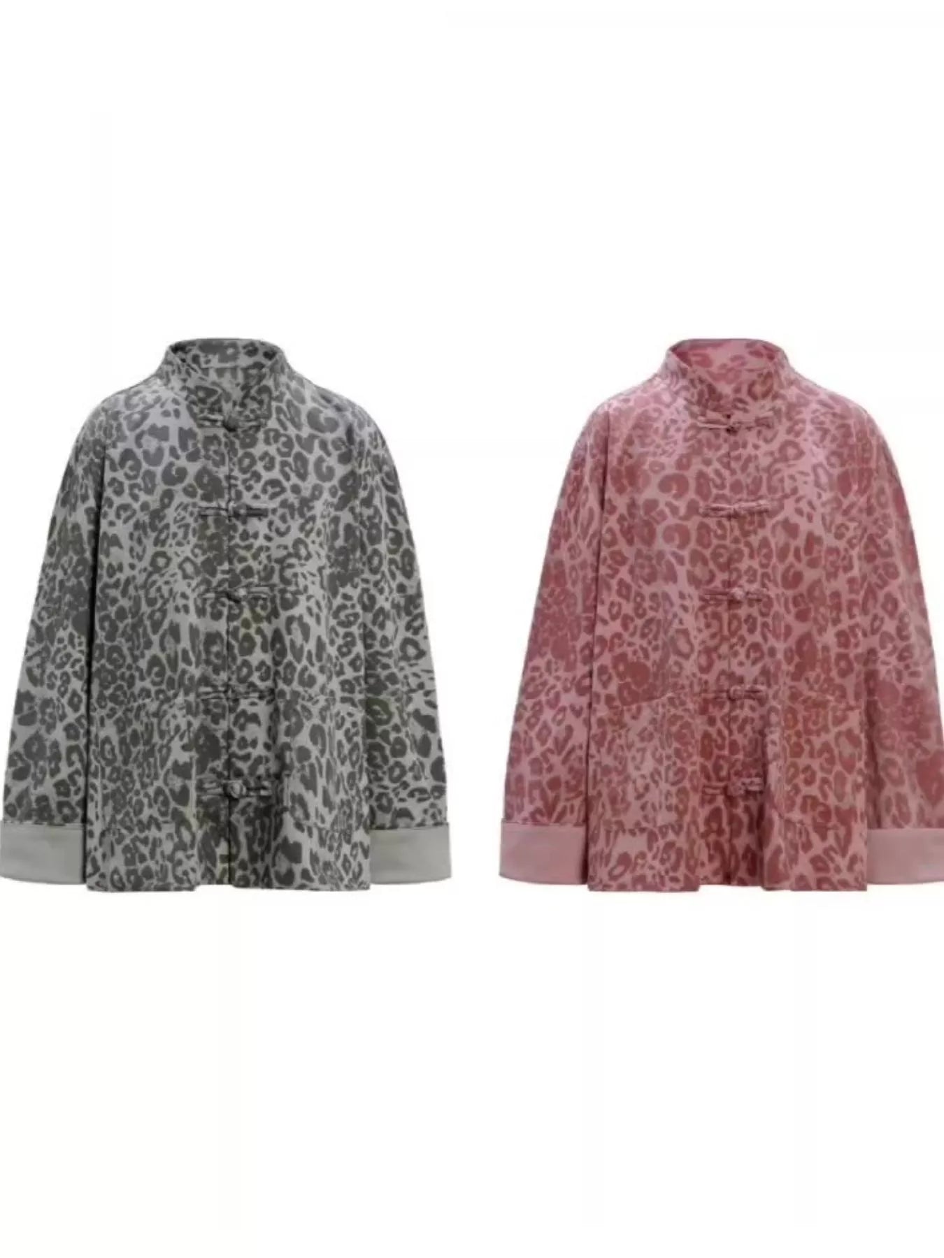 Men's Leopard Button Up Long Sleeve Shirt - cas7m