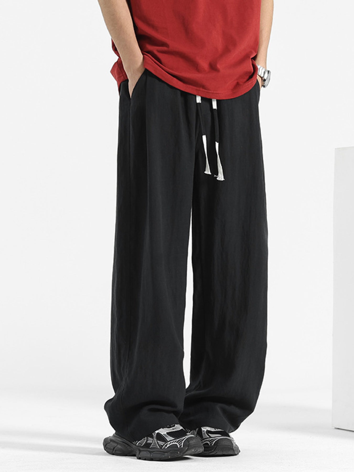 Men's Plus Size Loose Fit Drawstring Pants - cas7m
