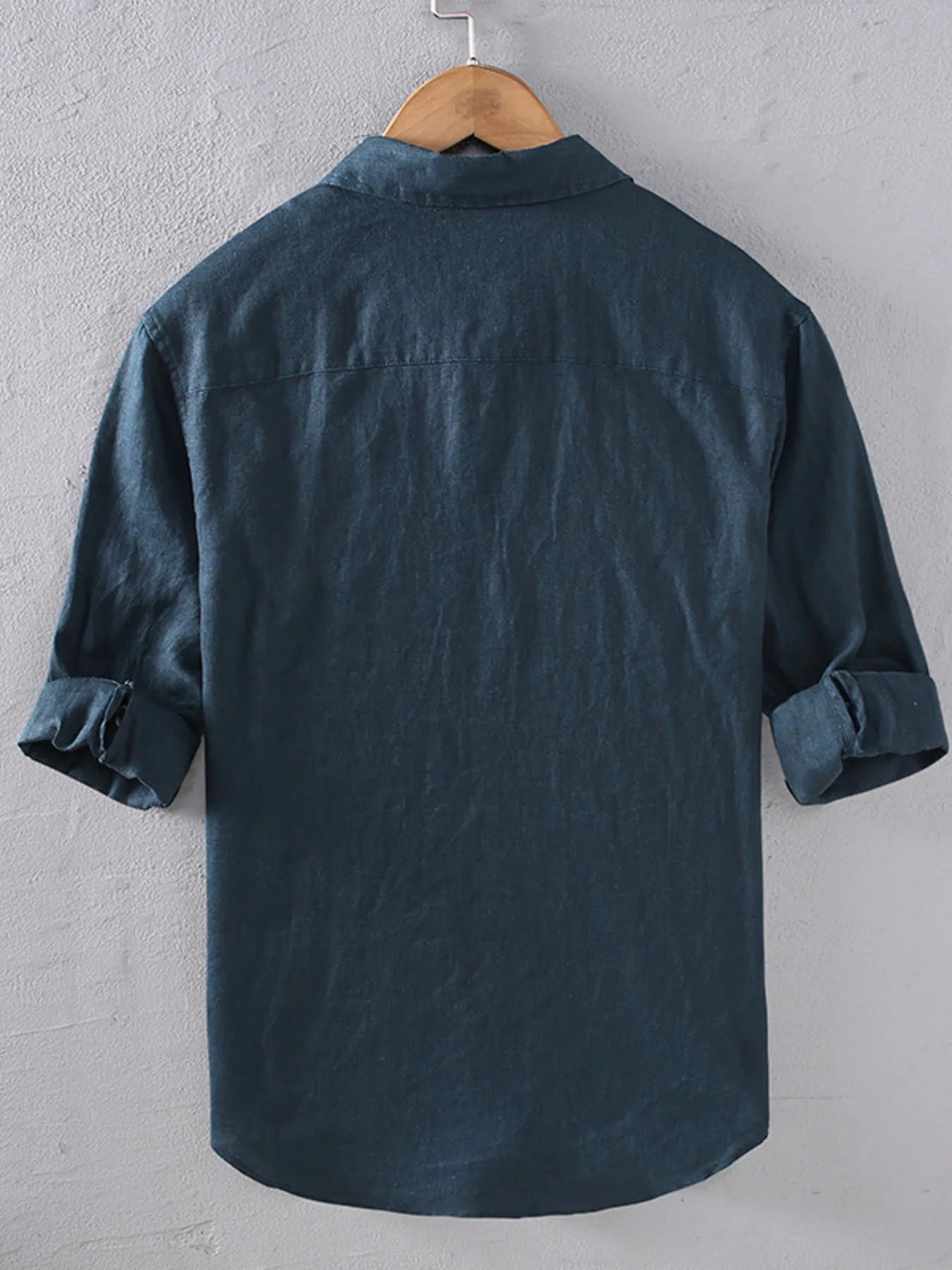 Men's Plus Size Button Up Long Sleeve Shirt - cas7m