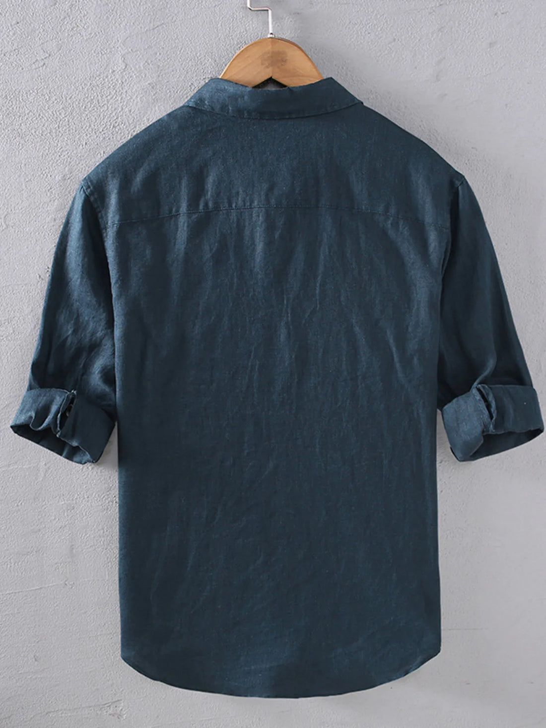 Men's Plus Size Button Up Long Sleeve Shirt - cas7m