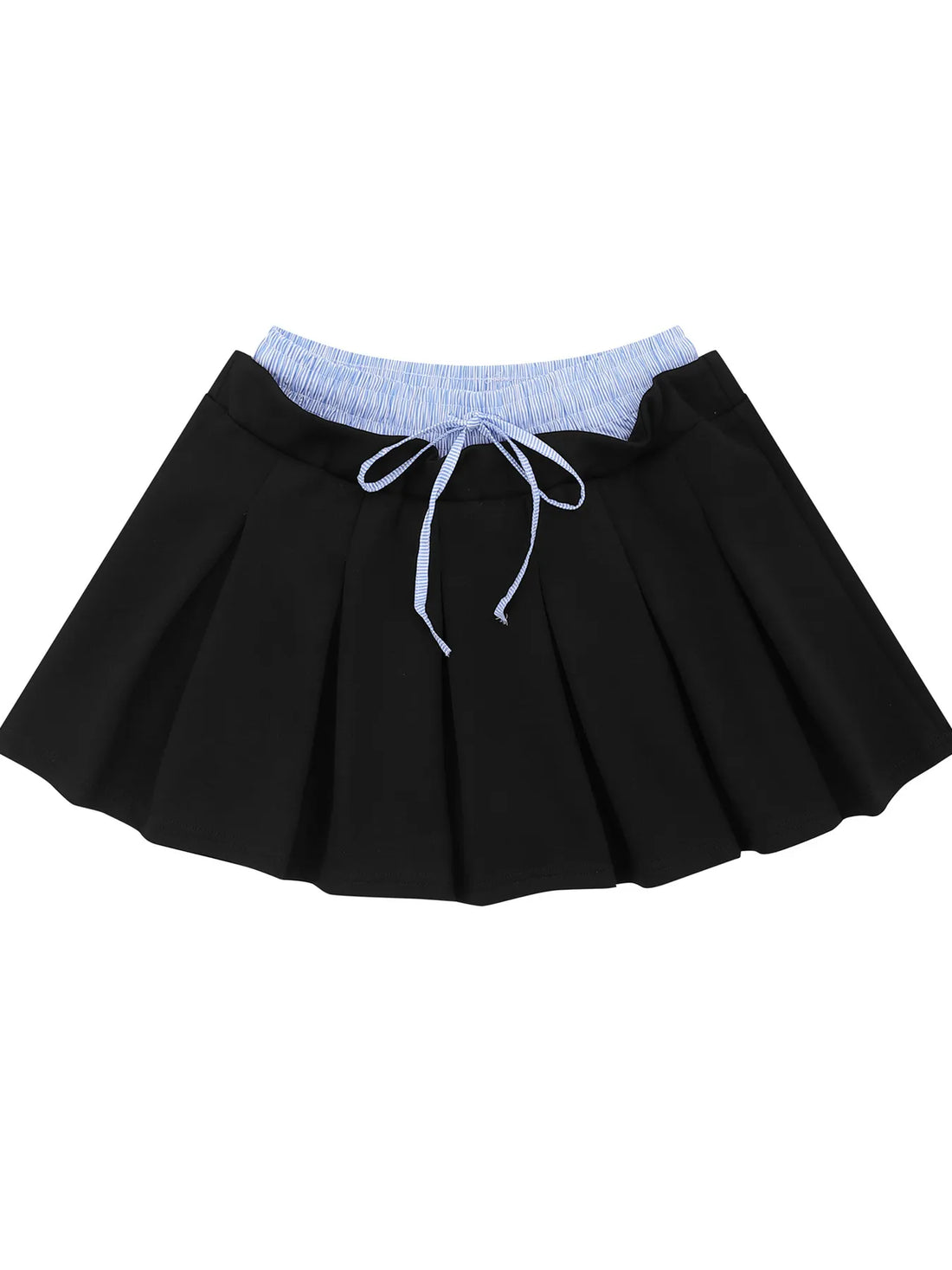 Drawstring Pleated Mini Skirt - cas7m
